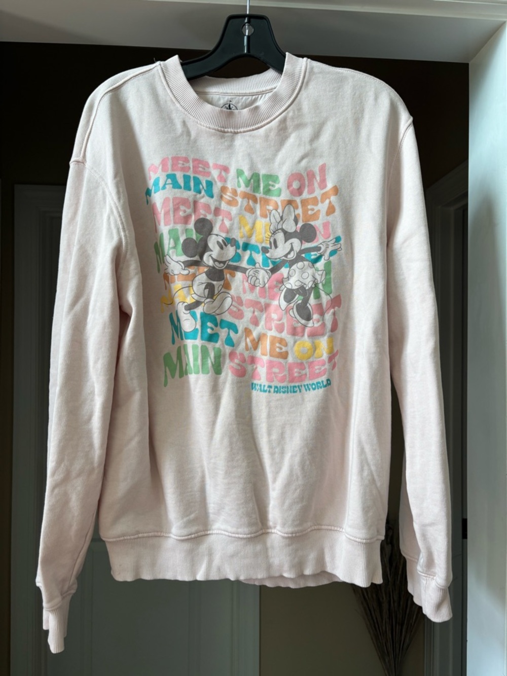 Disney Pastel Mickey & Minnie Crewneck Sweatshirt - Light Pink